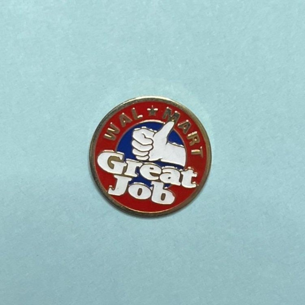 Vintage Walmart Great Job Employee Recognition Enamel Pin Badge
